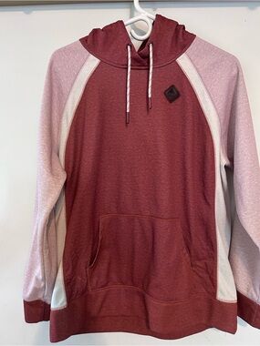 Burton Women’s Maroon and Light Pink Hoodie Sweater